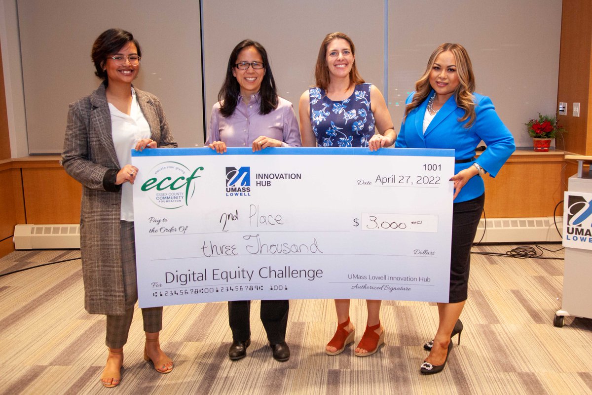 ihub_uml's tweet photo. Congrats to our winners of the Digital Equity Challenge. 
Our goal was encourage entrepreneurial thinking to develop creative solutions.  And our winners did just that!
Fan Favorite – Haverhill Public Schools
3rd – City of Lynn
2nd – Aaron’s Presents
1st – Make It Haverhill https://t.co/71eFmjCPa2