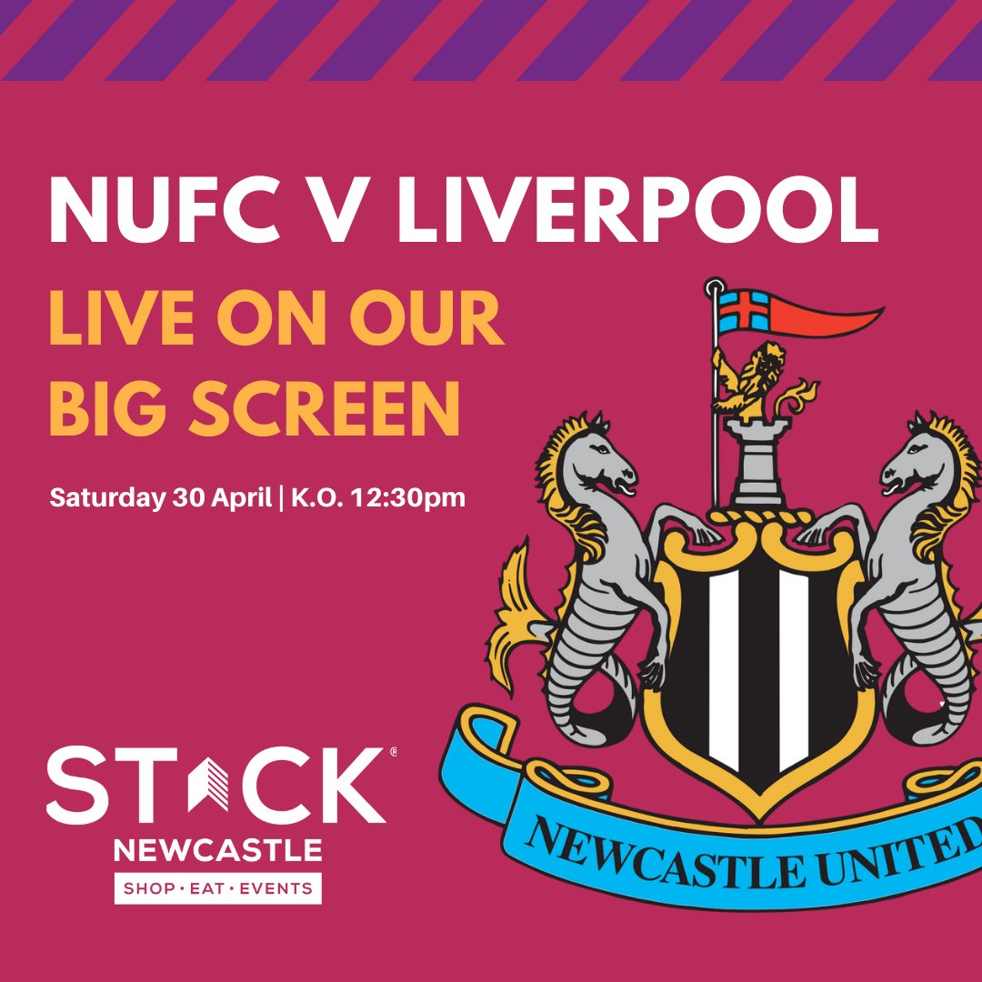 Making plans to watch the NUFC game this weekend? Head down to STACK for the last time and watch the toon live on our big screen, K.O from 12:30pm ⚽️⚽️⚽️