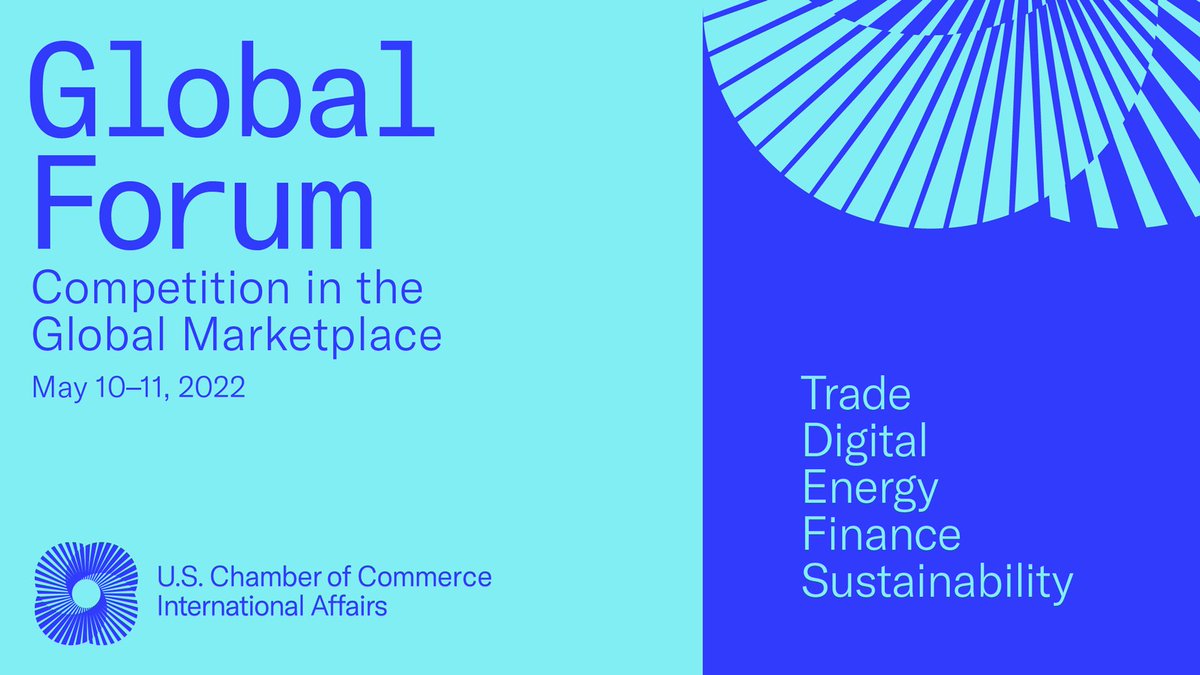REGISTER now for our annual #ChamberGlobalForum. On May 10-11 you’ll hear from heads of state, senior officials &amp; business execs on unlocking global financial markets, digitalization of the economy, supply chain challenges, energy security, sustainability. events.uschamber.com/2022globalforu…