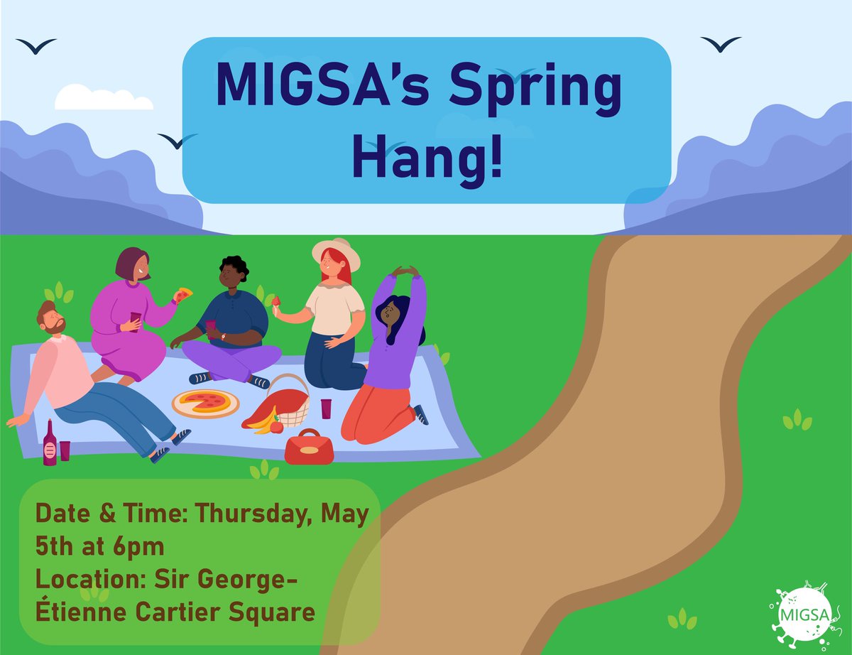 Celebrate spring with us! 🌸🍃Bring your favorite drink and blanket and let's chill ☀️

Get to know the MIGSA executive positions available for next year, salute leaving members, and welcome our new president! 🎉🎊🥳
