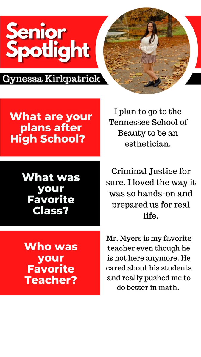 centralsga's tweet photo. SENIOR SPOTLIGHT: Gynessa plans to attend the Tennessee School of Beauty! Read more about her below. https://t.co/45raDbQiPU