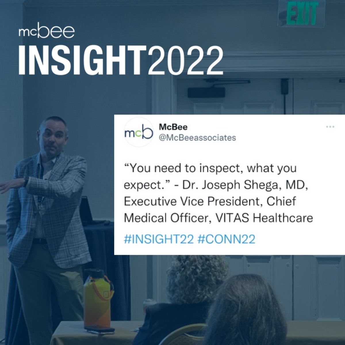 McBeeassociates's tweet photo. Dr. Shega of VITAS Healthcare join Dawn Cheek for #INSIGHT22 on a session surrounding #hospice compliance. When you strengthen your clinical documentation, including completing physician narrative summaries properly, you bring your organization to a new level of performance. https://t.co/zP9fzW5zF1