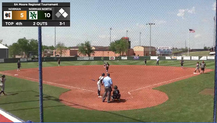 The <a href="/NormanSoftball/">Norman High Softball</a> making a comeback in the Moore Regionals, they now trail 10-5, but still in the top of the 4th, check out the action on normansports.tv #okpreps