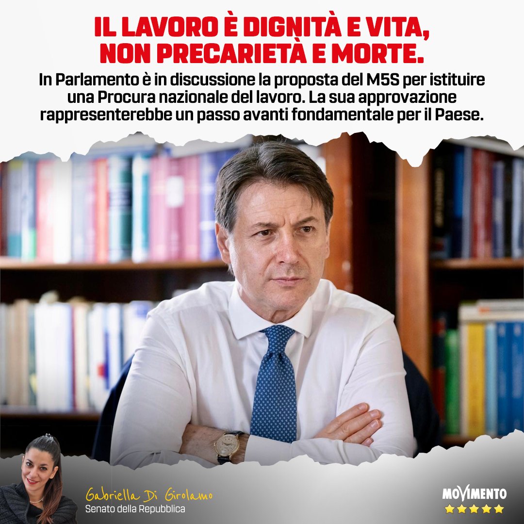 Una procura nazionale per contrastare infortuni e morti sul #lavoro Perchè il lavoro è dignità e vita, non precarietà e morte. Perché la cultura della sicurezza, non è un costo ma un investimento, oltreché un diritto.
<a href="/GiuseppeConteIT/">Giuseppe Conte</a> <a href="/Mov5Stelle/">MoVimento 5 Stelle</a> #sicurezzasullavoro #SafeDay