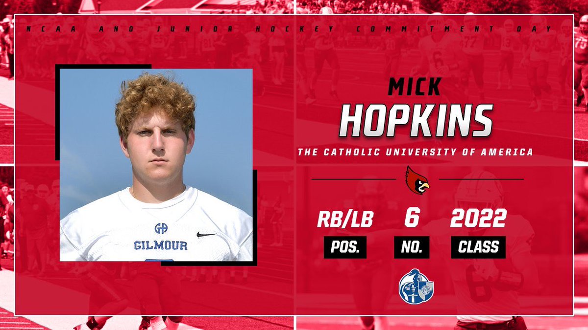 Gilmour Athletics (@galancerad) on Twitter photo Next upโฆ<a href="/GALancerFB/">Gilmour Academy Football</a>โs Mick Hopkins โ22 committed this morning to compete at DIII The Catholic University of America beginning in the fall! #CommitmentDay #GoGA Next upโฆ<a href="/GALancerFB/">Gilmour Academy Football</a>โs Mick Hopkins โ22 committed this morning to compete at DIII The Catholic University of America beginning in the fall! #CommitmentDay #GoGA