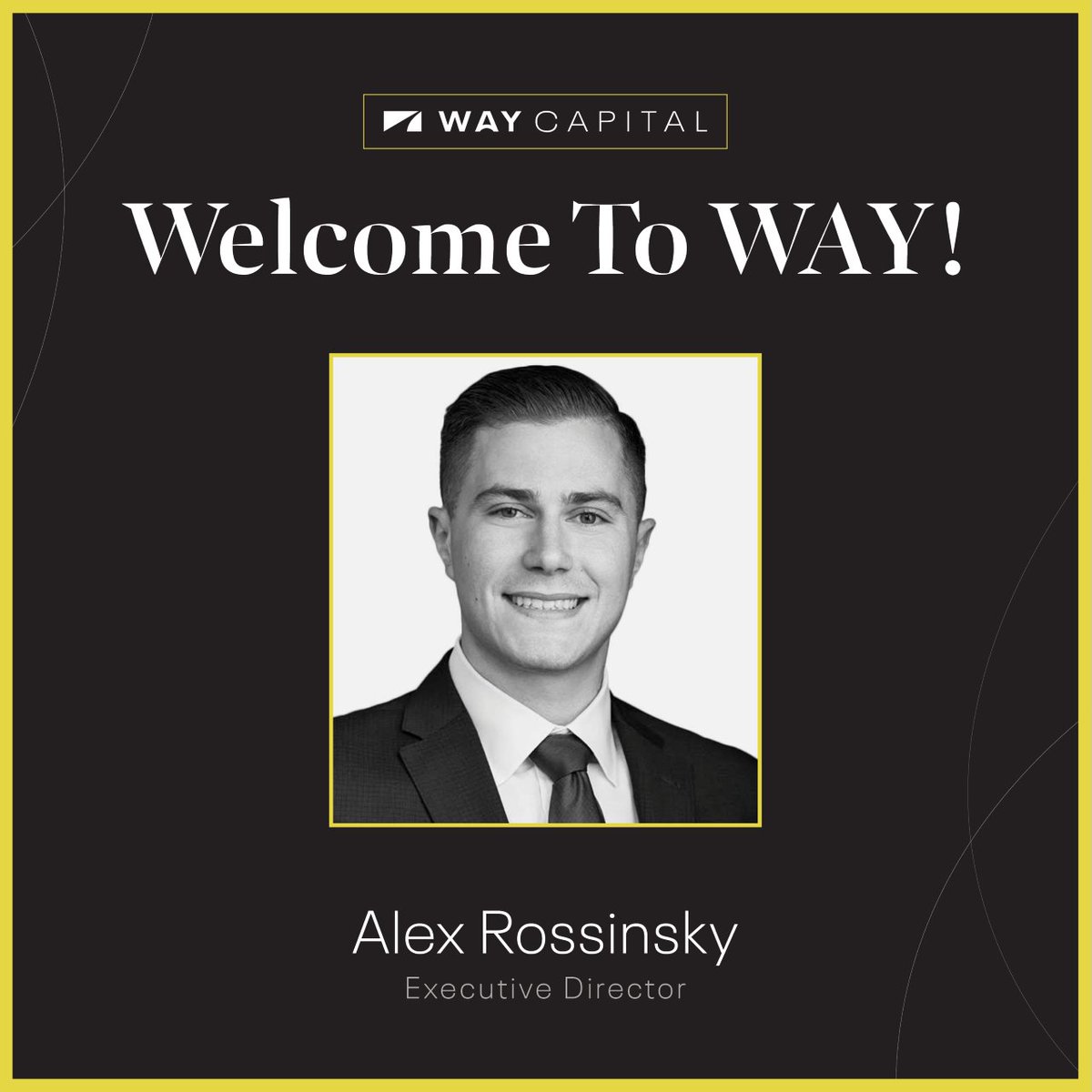 WayCapitalCRE's tweet photo. Welcome to the #WayCapital team, Alex Rossinsky! https://t.co/mPjcURgrBi