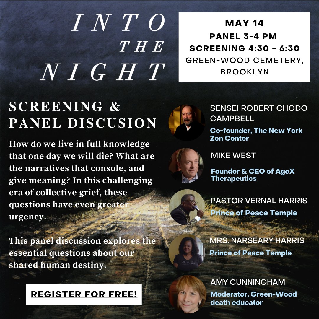 intothenightdoc's tweet photo. In this time of vulnerability &amp; collective grief, questions of mortality &amp; our shared human destiny are more urgent than ever. Join us on 5/14 for a screening &amp; panel discussion of Into The Night: Part 2, with filmmaker Helen Whitney &amp; other special guests https://t.co/uDHZqOzRdN https://t.co/m43j6ADjeC