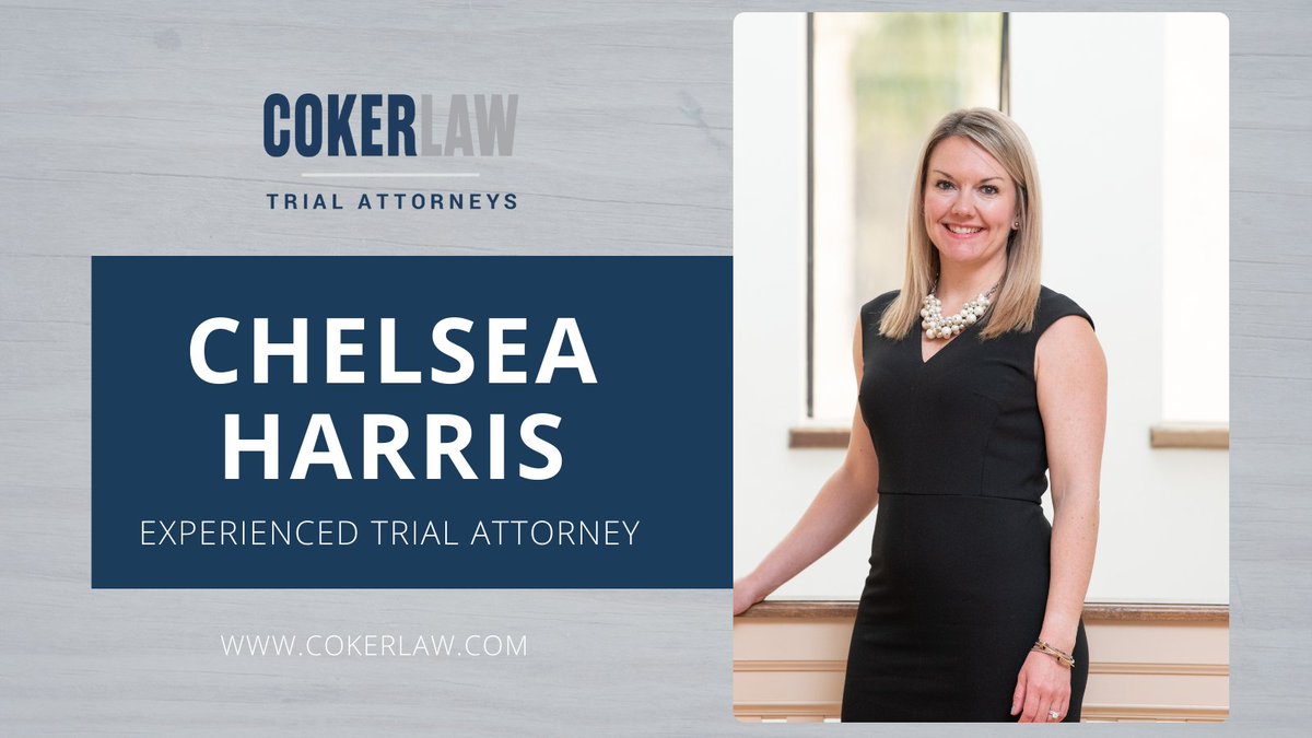 Experienced #CokerLaw Trial Attorney Chelsea Harris specializes in personal and wrongful death cases resulting from automobile crashes and premises negligence. Chelsea has over 15 years of experience and guides her clients through what can be a confusing and scary legal process.