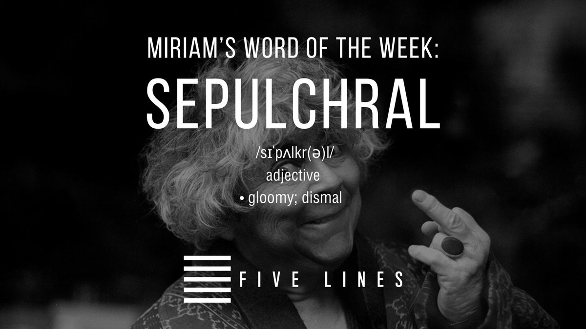 Miriam’s word of the week is SEPULCHRAL, meaning gloomy or dismal. 

#copywriting #miriammargolyes #writingcommmunity #copywriter
