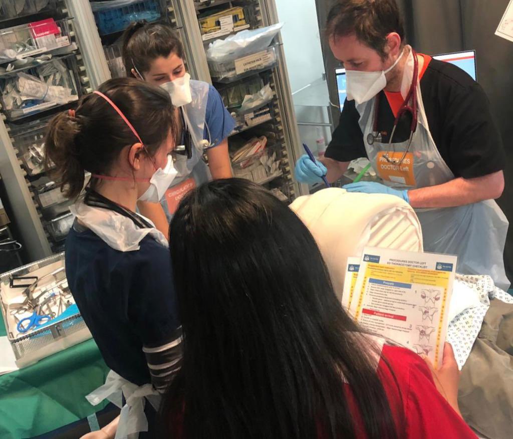 MaterTrauma's tweet photo. 1/2 Another successful in-situ trauma simulation this morning wherein #OurMaterTeam received training in #ClamshellThoracotomy. https://t.co/bV425czfnd