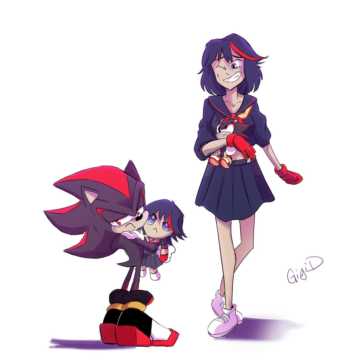 纏流子 ,鮮血 「hEY heres a super cringe college doodle 」|Gigi D (Sonic account)のイラスト