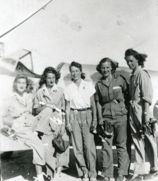 COPH_CSUF's tweet photo. #OTD in 1990 Marjorie Dresbach (left) was interviewed for our Women Airforce Service Pilots #WASP #oralhistory project. She talked about how her love of flying began after a ride in a dirigible; receiving her pilot's license in 1942; and military life at Spence Field in Georgia. https://t.co/xyIrnyPXza
