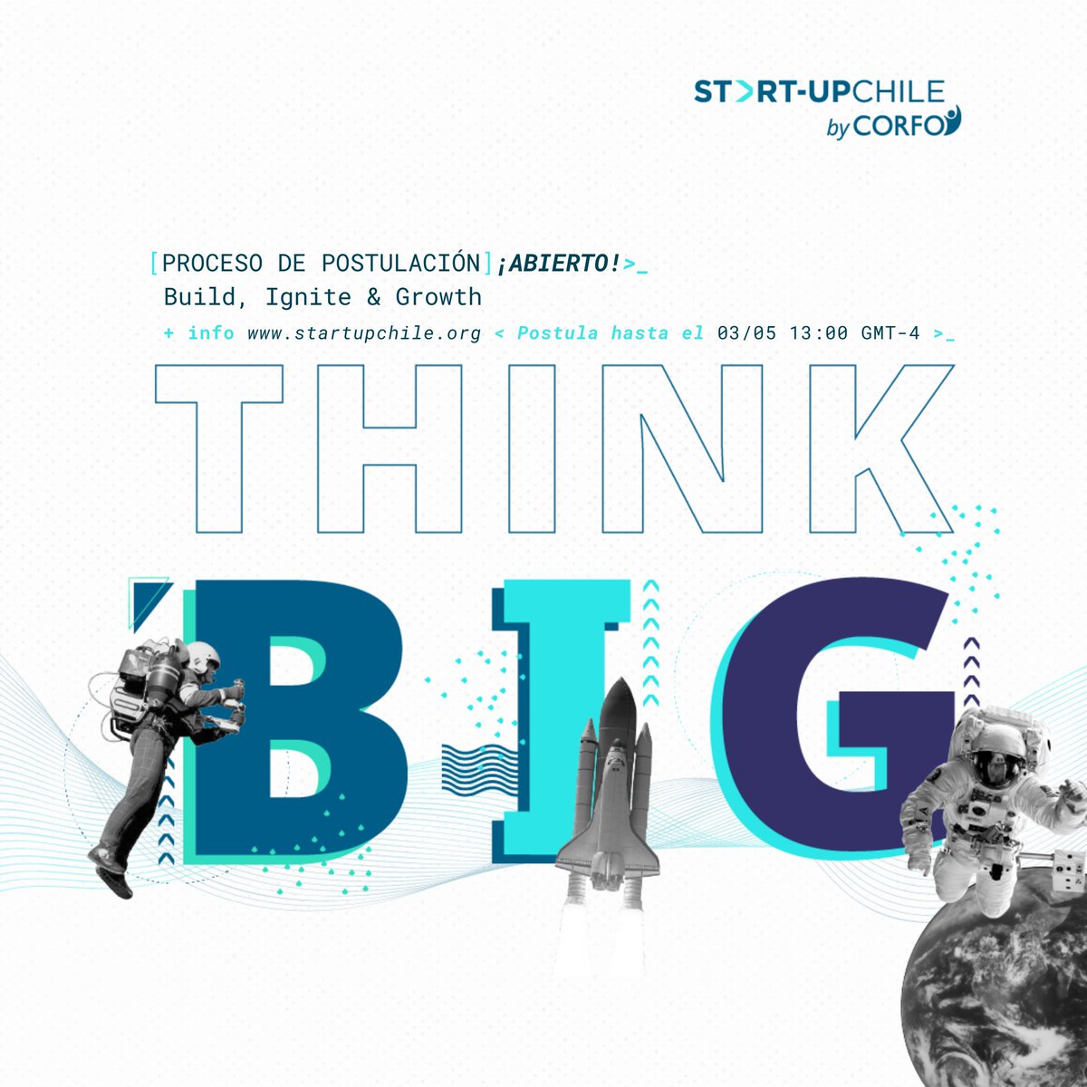 Corfo's tweet image. ¡Atención emprendedores, quedan pocos días para postular! revisa la convocatoria de @startupchile con tres programas de aceleración: Build, Ignite y Growth. Más info. en bit.ly/3OlnSvs