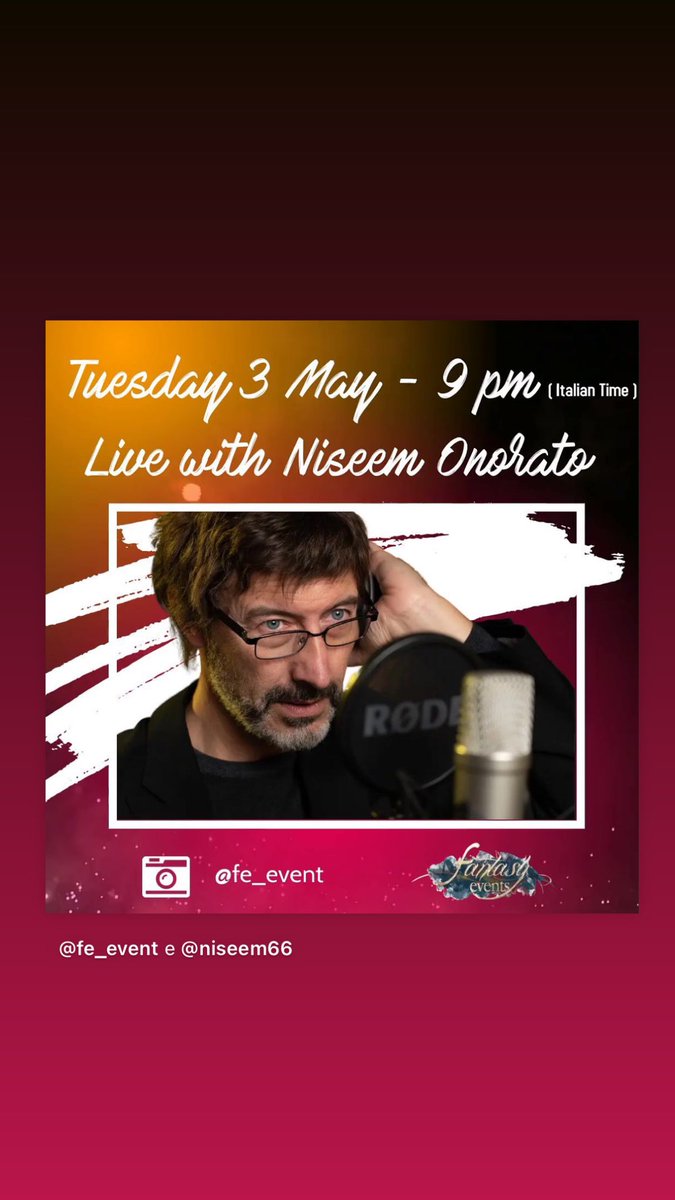 Join us on Tuesday May 3rd at 9pm (Italian time) and spend some time talking with @ niseem66! 🥳
•

Unisciti a noi martedì 3 maggio alle 21:00 (ora italiana) e passa un po' di tempo a parlare insieme a  <a href="/niseem66/">Niseem</a>