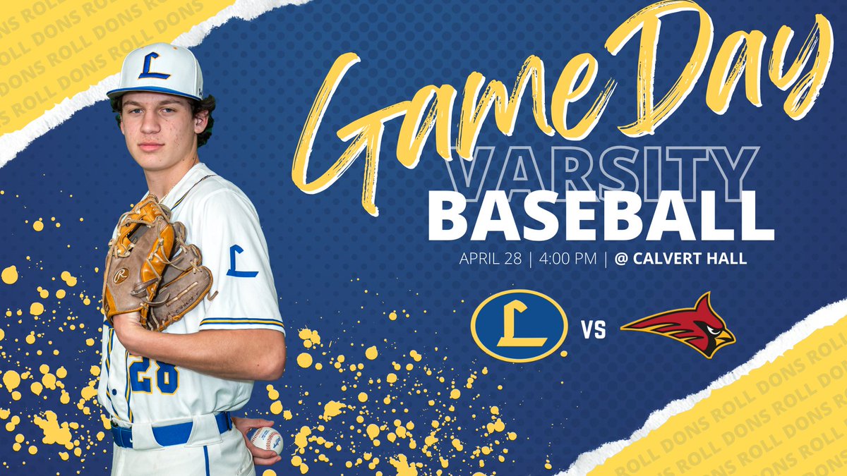Big matchup against the second place Cardinals today.

🆚️ | Calvert Hall
🗓 | 4/28/22
🕖 | 4:00 P.M.
🏟 | Carlo Crispino Stadium
📺 | gocardinals.calverthall.com/livestream

#RollDonsRoll🔵🟡
