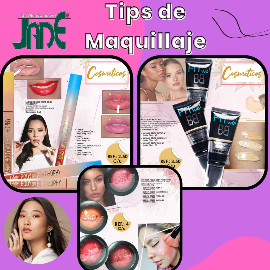 jadeenlinea's tweet photo. Tips de Maquillaje.✨                              👉🏻 Accede a nuestro folleto en              https://t.co/slnMpLqWsu                                      #belleza #maquillaje #brillo #tutoriales #tips #jadevenezuela #jadeenlinea https://t.co/1xQ3ijeywk