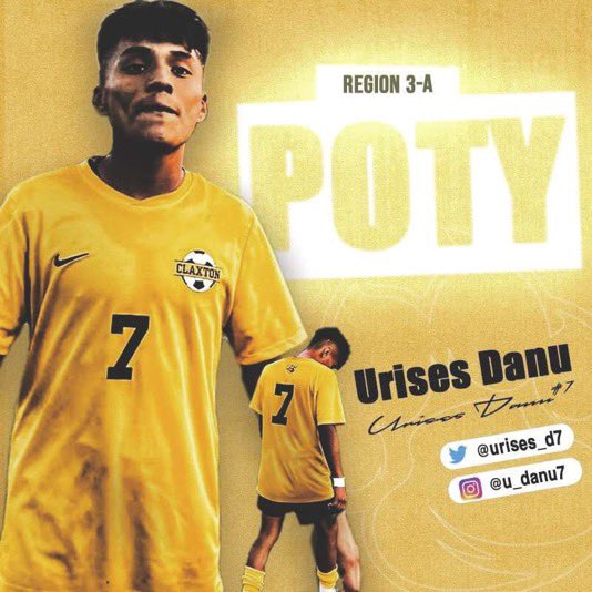 Region 3A Player of the year! Congratulations!! @urises_d7 #ClaxtonSoccer