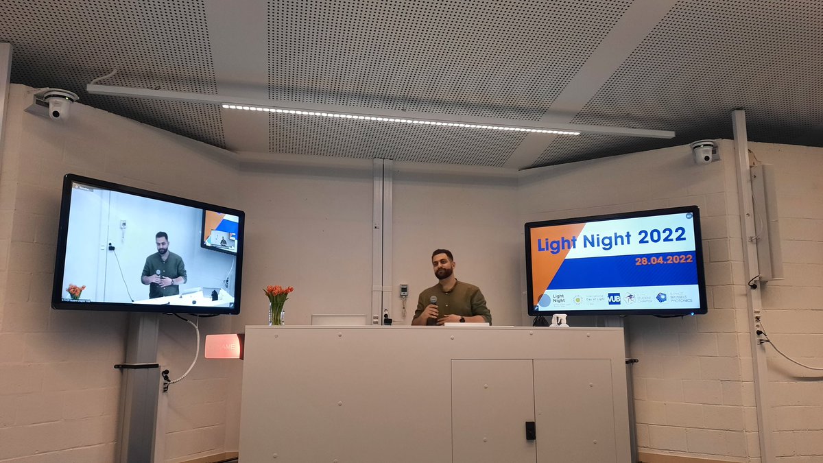 B-PHOT Student Chapter (@bphotchapter) on Twitter photo Our #BPHOTStudentChapter' president <a href="/ArashFeizpour/">Arash Feizpour</a> kick of the #LightNight2022 dedicated to #IDL2022 🤩
<a href="/IDLofficial/">International Day of Light 16 May</a> <a href="/BPhotVub/">B-PHOT Brussels Photonics</a> <a href="/masterphotonics/">Master of Science in Photonics Engineering</a> <a href="/VUBrussel/">VUB</a>
<a href="/OpticaWorldwide/">Optica</a> <a href="/SPIEtweets/">SPIE</a> Our #BPHOTStudentChapter' president <a href="/ArashFeizpour/">Arash Feizpour</a> kick of the #LightNight2022 dedicated to #IDL2022 🤩
<a href="/IDLofficial/">International Day of Light 16 May</a> <a href="/BPhotVub/">B-PHOT Brussels Photonics</a> <a href="/masterphotonics/">Master of Science in Photonics Engineering</a> <a href="/VUBrussel/">VUB</a>
<a href="/OpticaWorldwide/">Optica</a> <a href="/SPIEtweets/">SPIE</a>