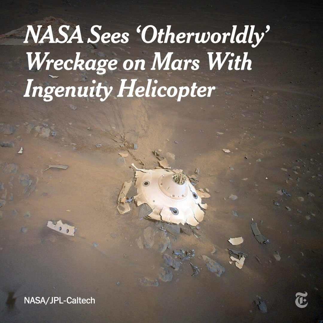 nytimes's tweet photo. “There’s definitely a sci-fi element to it,” an engineer who worked on Perseverance’s parachute system said of photographs released on Wednesday. “It exudes otherworldly, doesn’t it?”
https://t.co/aT4JuAp8tX https://t.co/dDvNkam63s