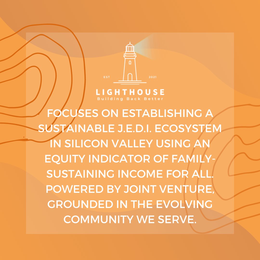 Meet our parent initiative <a href="/JEDILighthouse/">Lighthouse SiliconValley</a> 

They are working across economic sectors with leaders and the community to provide regional recovery efforts in close partnership with B2R. 

Stay tuned tomorrow to learn about our last organization.
#santaclaracounty #sustainbleincome