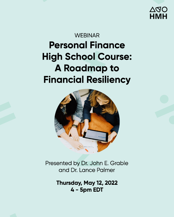 APintoHMH's tweet photo. Mark your calendars for May 12 and join us for a webinar: Personal Finance High School Course: A Roadmap to Financial Literacy.

Register here: https://t.co/06U1sKAH8A https://t.co/zh2NFANRIz