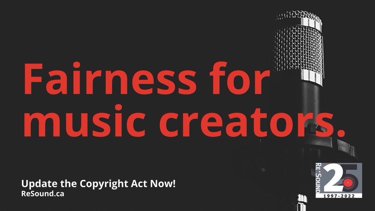 🧵Strong copyright laws are vital to supporting a vibrant #CdnMusic sector. Ahead of May’s arts &amp; culture summit, we are calling on Ministers <a href="/pablorodriguez/">Pablo Rodriguez</a> &amp; <a href="/FP_Champagne/">François-Philippe Champagne (FPC) 🇨🇦</a> to act quickly to update the Copyright Act: resound.ca/newscategory/f… #Resound25 #Fairnessformusiccreators