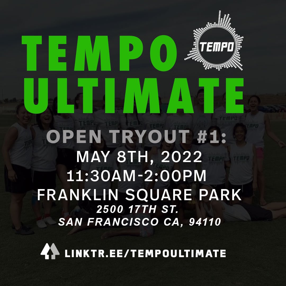 tempoultimate's tweet image. Our first open try out is happening soon! Mark your calendars and we hope to see you there! Don’t forget to fill out our interest form which you can find in our Linktree.