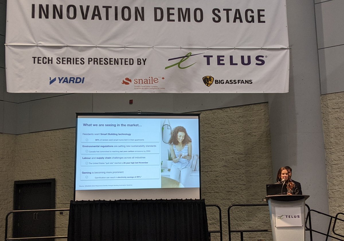 SpringfestTO's tweet photo. @TELUSBusiness gave attendees an overview of their smart building ecosystem, transforming how property managers manage and connect with smart hardware and software in their buildings. #PMSPRINGFEST https://t.co/Bwsc3d5lOa