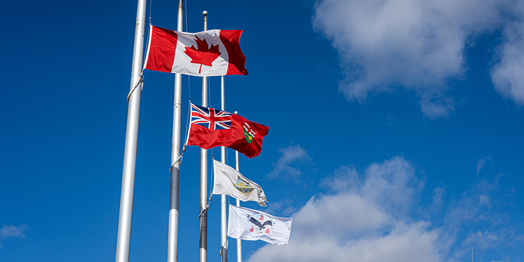 Flags at Regional facilities have been lowered for the National #DayOfMourning to honour those who have lost their lives, or suffered injury or illness on the job or due to a work-related tragedy, and frontline and essential workers who have died or become ill during #COVID19.