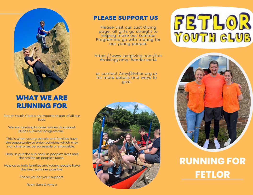 FetLorYouthClub's tweet photo. Amy and Sarah are running the Edinburgh Half Marathon and Ryan is doing the whole 26.2 miles for FetLor next month.  All money raised will go towards our awesome summer programme

Please have a look at what they are planning and, if you can, please support them https://t.co/0DF0JlMT8R