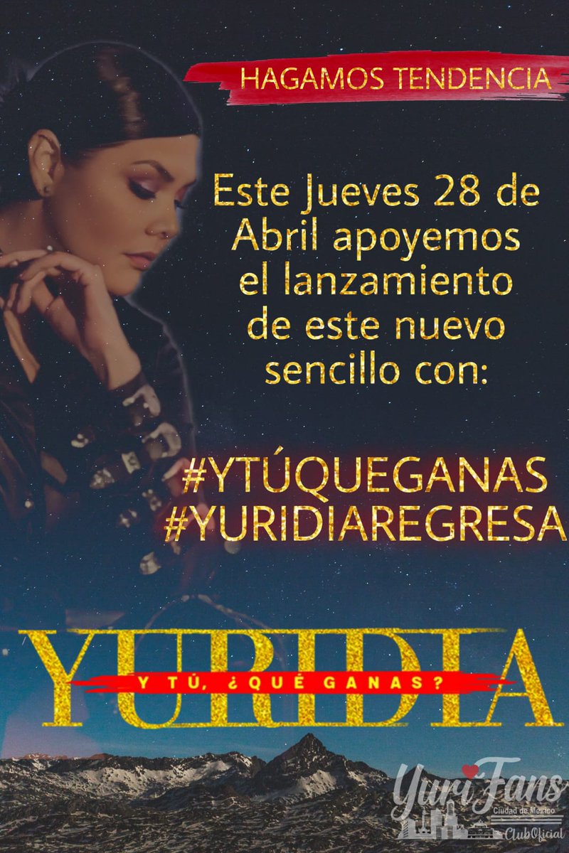 Es hoy, es hoy.
@yuritaflowers regresa con #YTúQueGanas
#YuridiaRegresa @Yurifans_CDMX