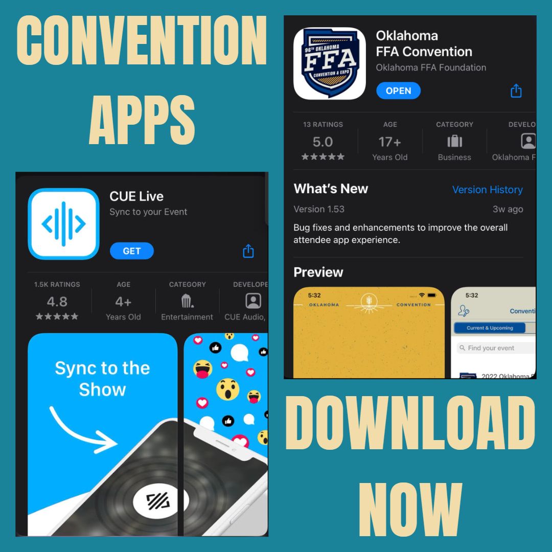 Don't forget to download the convention app and the light show app so you can be in the know about all things convention and interactive with the general session light shows! See you in Tulsa! #okffa #okffa22