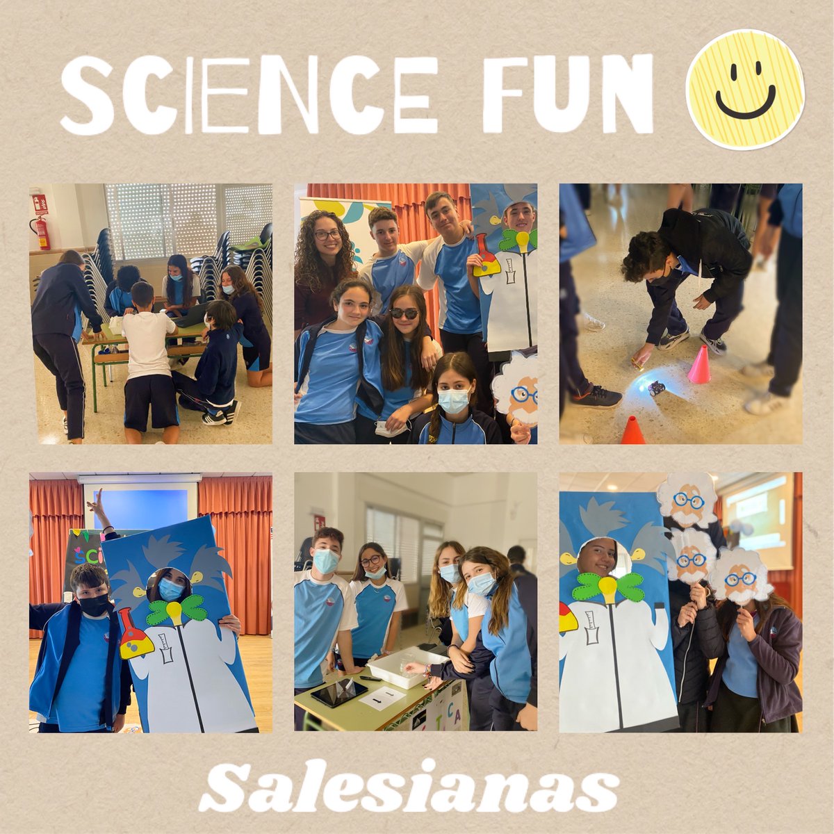 AuxiMarbella2's tweet photo. Hoy los alumnos de 3°ESO se han transformado en auténticos científicos 👩🏻🔬👨🏼🔬 para hablarles a sus compañeros de óptica, presión atmosférica y robótica. Todos han disfrutado porque la ciencia también es divertida. #sciencefun #elcolequesoñamos #learningbydoing #learningbyteaching https://t.co/MymK0t1hXY
