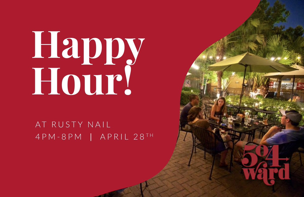 Join us tonight for happy hour starting at 4pm at The Rusty Nail! <a href="/PelicansNBA/">New Orleans Pelicans</a> will begin eclipsing the Suns at 6:30. See you there.