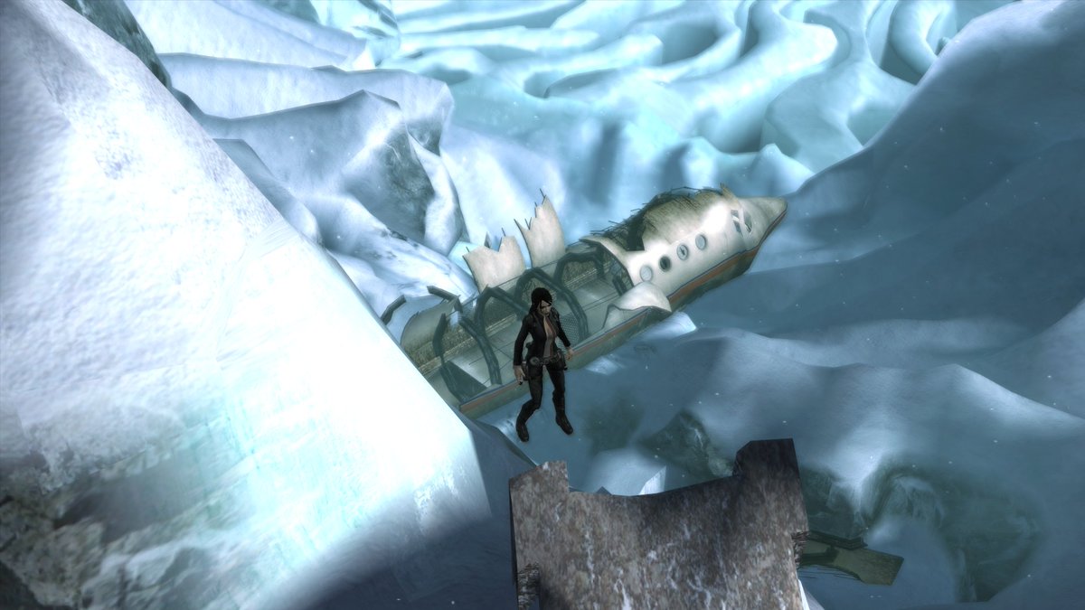 Random glitch - if you stand in the right place when this platform falls in Nepal you can just drop down here :)