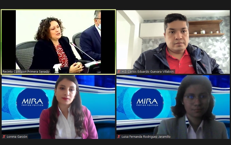 PartidoMIRA's tweet photo. Consejeras del @PartidoMIRA participan en la Audiencia de Consejos de Juventud, realizada en @PrimeraSenado, en compañía del Senador @Carlos_Guevara.

Basadas en diagnóstico interno, proponen medidas de articulación para beneficiar a los jóvenes en las regiones. https://t.co/srKS8YXqK7
