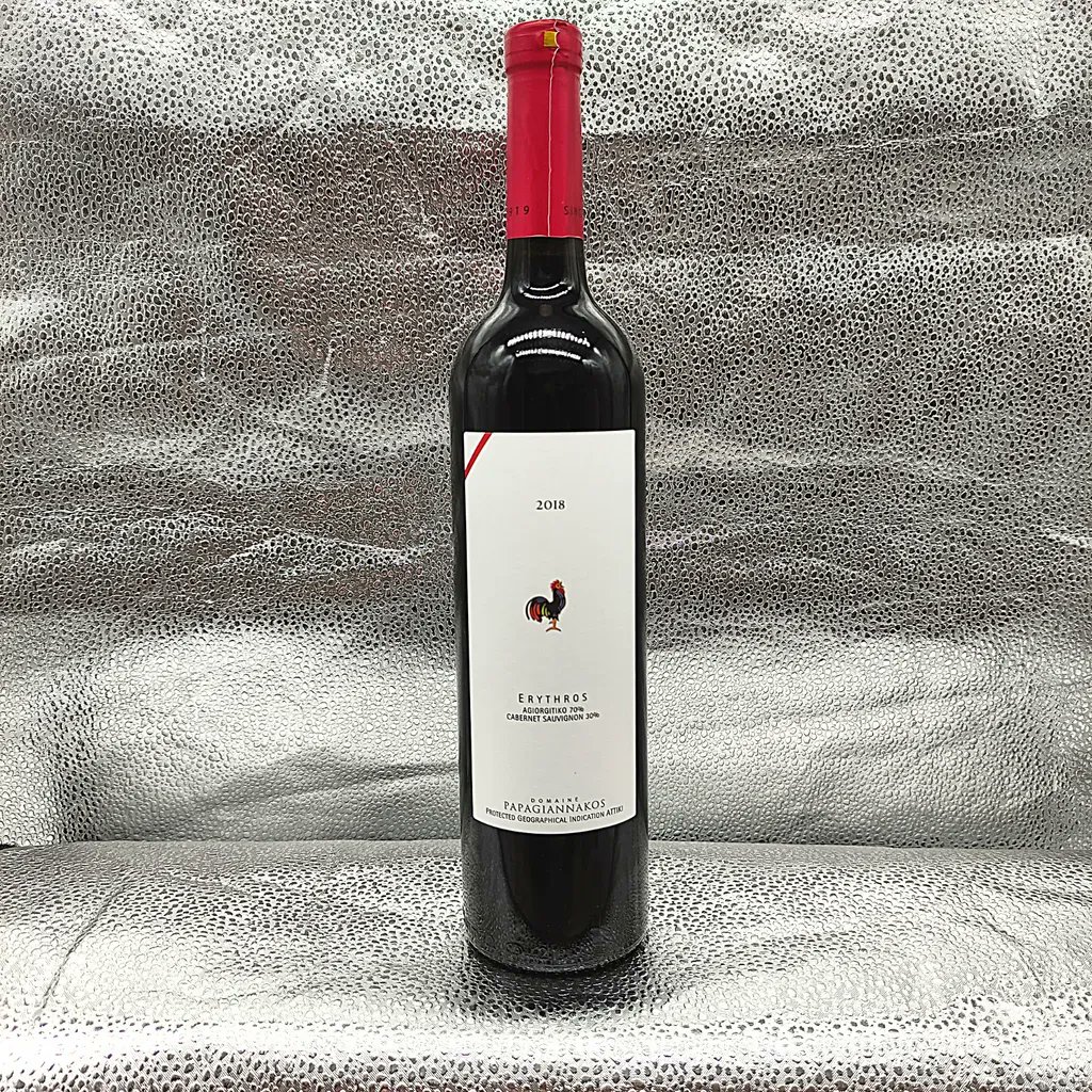 @papagiannakos_winery Erthyros
70% Agiorgitiko and 30% Cabnernet Sauvignon, grown in Attiki make up this wine. It is one of the oldest winemaking areas of Greece. 
A blend of , this wine gives generous aromas of ripe dark fruits and a hint of spice and star anise. £15.50.