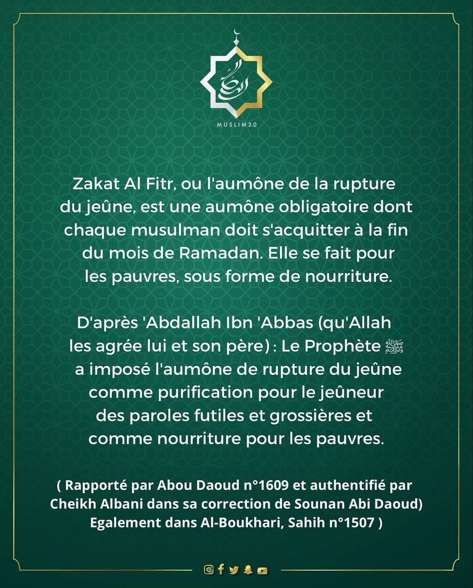 YasminaCoulbaly's tweet photo. Je partage avec vous, un enseignement sur la #Zakat_Al_Fitr.
Il est obligatoire pour tous musulmans ayant jeûné le mois de Ramadan.

LES MESURES DE ZAKAT AL FITR EN GRAMME :

- Riz: 2300gr;
-Semoule: 2000gr;
- Couscous 1800gr,
-Blé 2040gr,
-Farine 1400gr,
-Dattes 1800gr,
⤵️ https://t.co/vyYxY16tfc