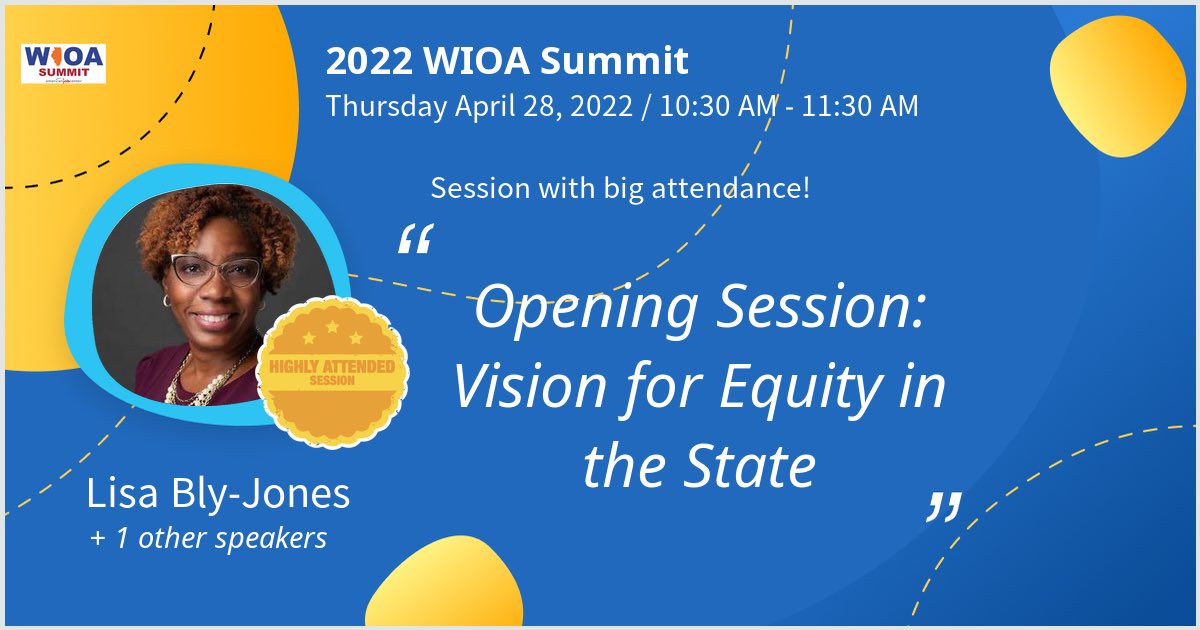 blyl_l's tweet photo. Gave a talk at 2022 WIOA Summit on Opening Session: Vision for Equity in the State. Thanks for the great turnout! #wioasummit2022 #econrecovery #futureofwork - via #Whova event app https://t.co/zUB51beR7o