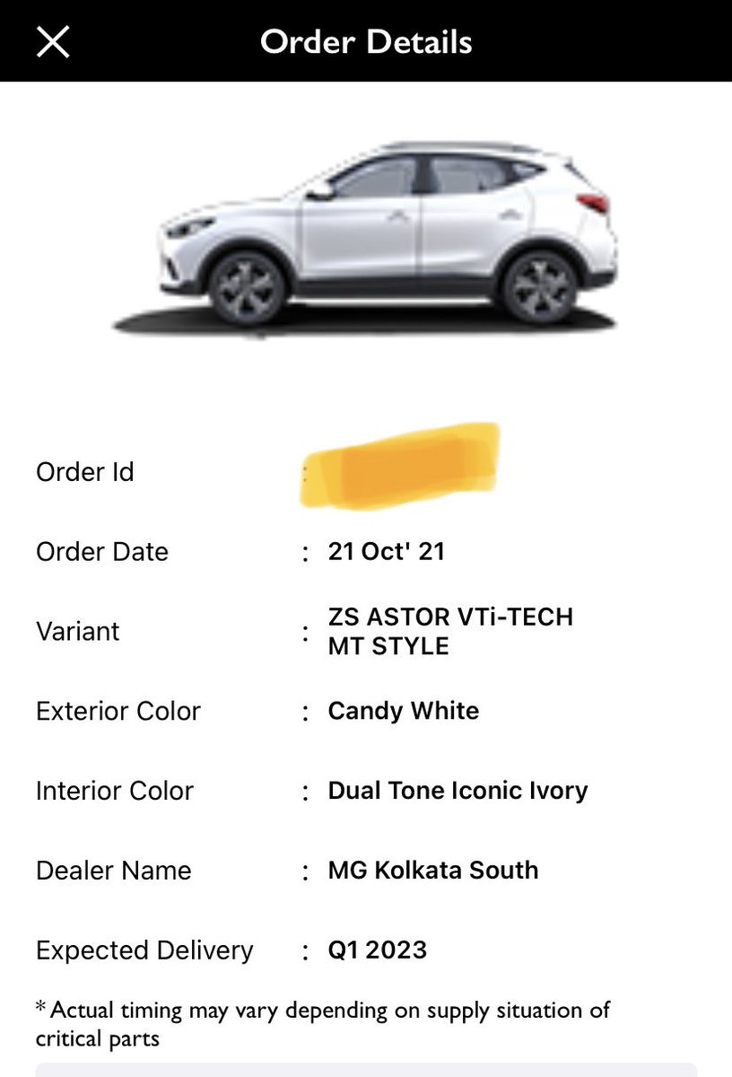 piyush_ag's tweet photo. @MGMotorIn stop fooling people. At the time of booking in Oct 21, they promised to deliver within Dec21, then changed to April22 N now Jun23.. who waits for 20 mnths 4 delivery. dont book MG cars..frustrating @KiaInd @Maruti_Corp @HyundaiIndia https://t.co/OdOp6VfFoV