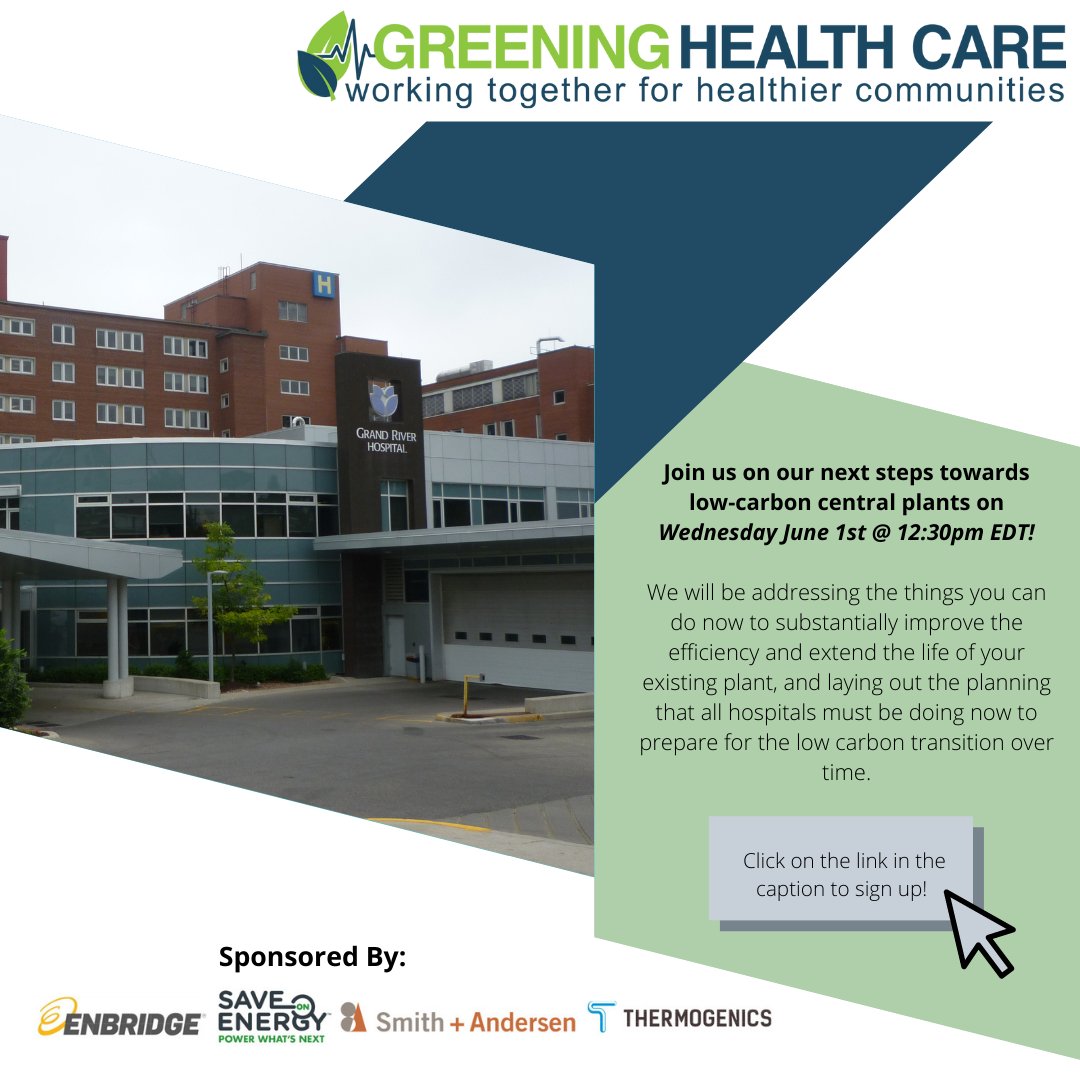 ClimateCNet's tweet image. Join us on our next steps towards low-carbon central plants on Wednesday June 1st @ 12:30pm EDT!

Click here to register: us02web.zoom.us/webinar/regist…

#GreeningHealthcare #Lowcarbon #sustainability