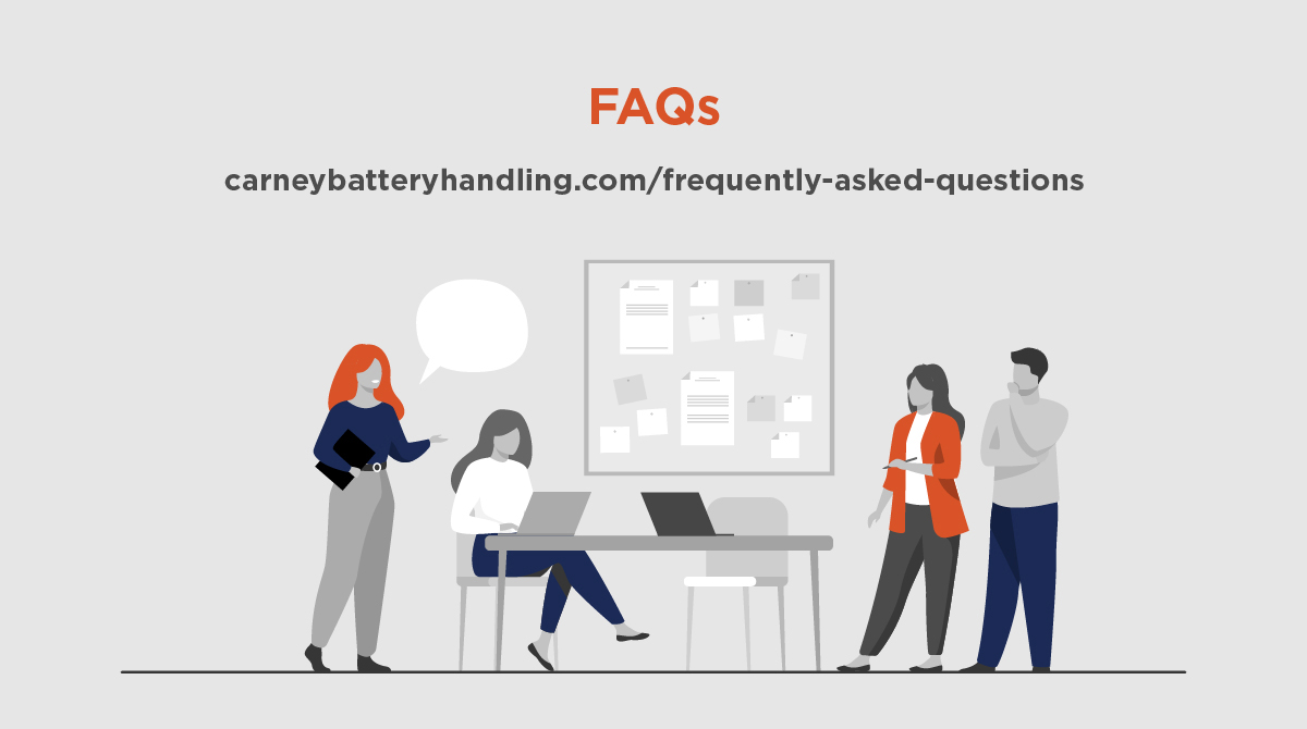 Get your questions answered! ⬇️⬇️
We've launched a new FAQ webpage.
Search our website or browse for answers. The best part? If you can't find the answer you need, you can message us on Facebook directly from our website. 
🔗carneybatteryhandling.com/frequently-ask…
#batteryhandling #FAQs