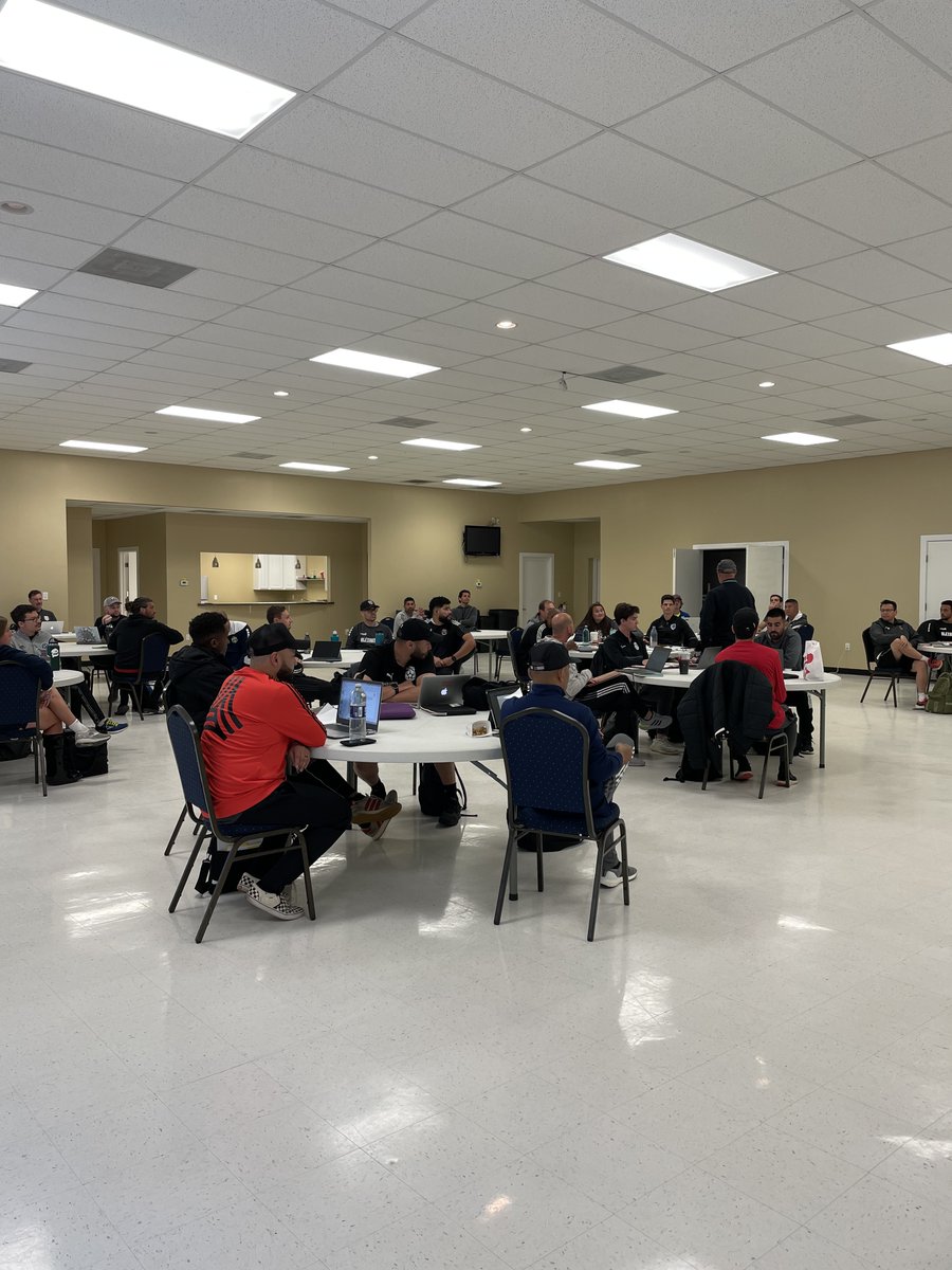 vayouthsoccer's tweet photo. We dropped by for the first classroom session of the US Soccer C License - We're excited to watch the weekend unfold with this great group of candidates! ✨ #coachingeducation https://t.co/U0uZlKHm1Z