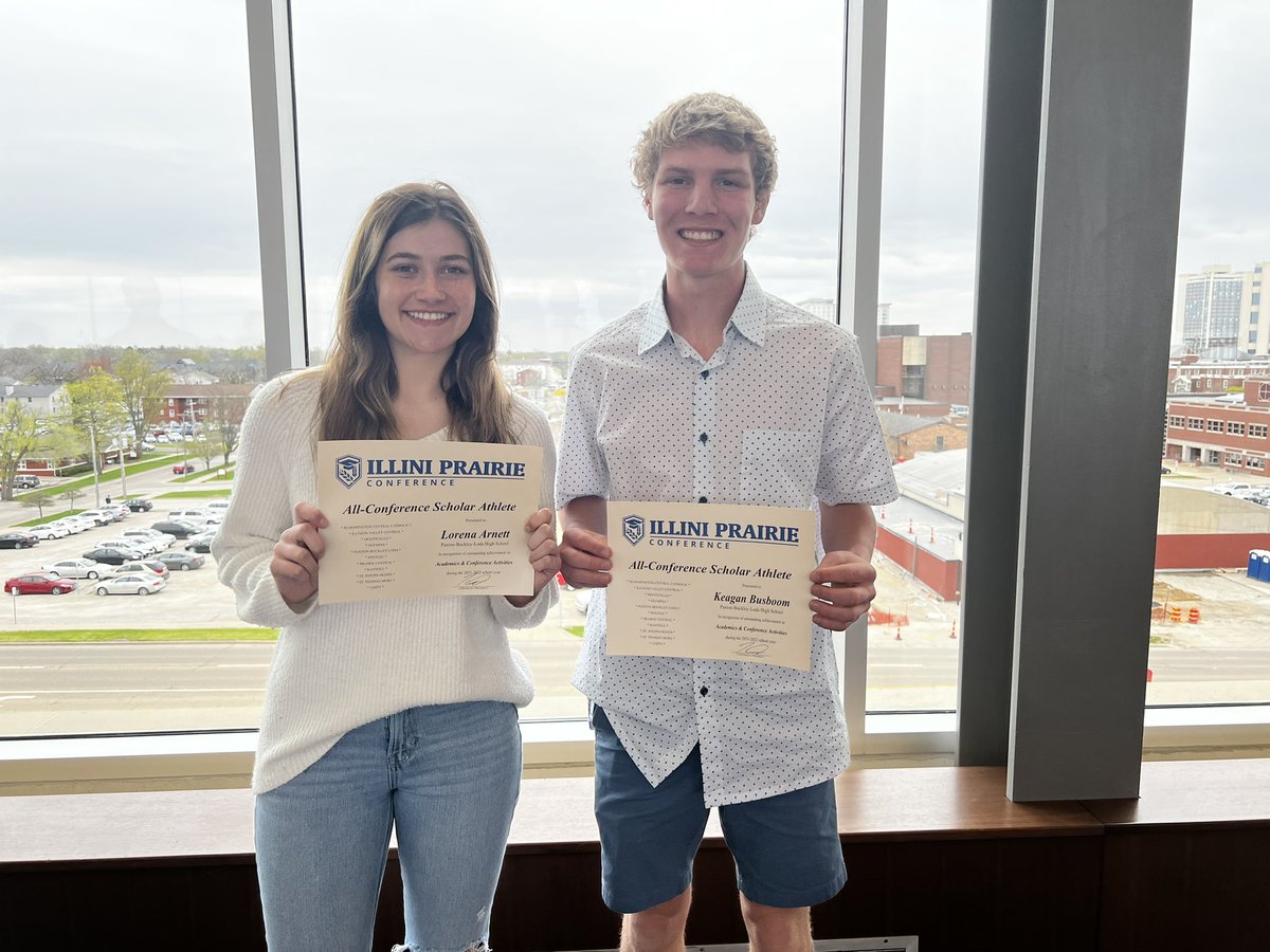 PBLHS_Principal's tweet photo. Congratulations to Lorena and Keagan who are our Illini Prairie Conference scholar athletes. Well deserved as they are great examples of what it means to be a Panther. https://t.co/kF468ByZej