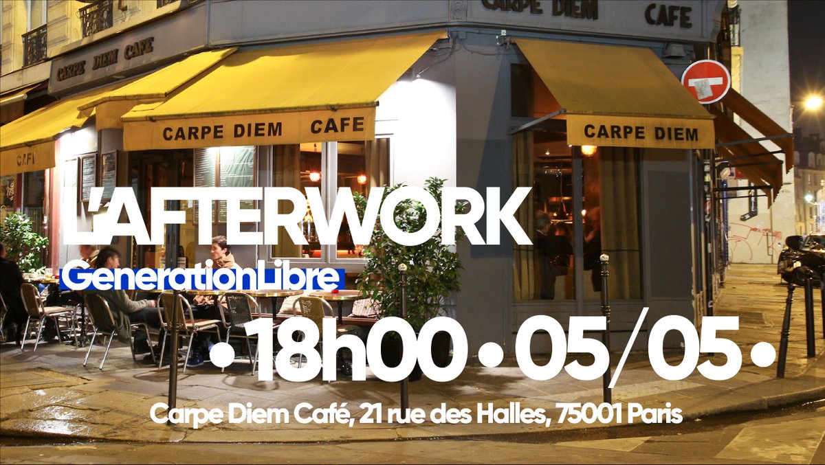 GLthinktank's tweet photo. 🗓️ Prochain Afterwork de #GenerationLibre jeudi 5 mai de 18h à 20h.🍷🥂Nouveaux ou habitués : vous êtes les bienvenus ! 🍻Une rencontre informelle entre l'équipe du think-tank, les membres, les curieux. Inscription : 👉 https://t.co/Vv9hHOodiq https://t.co/XrARZODUE0