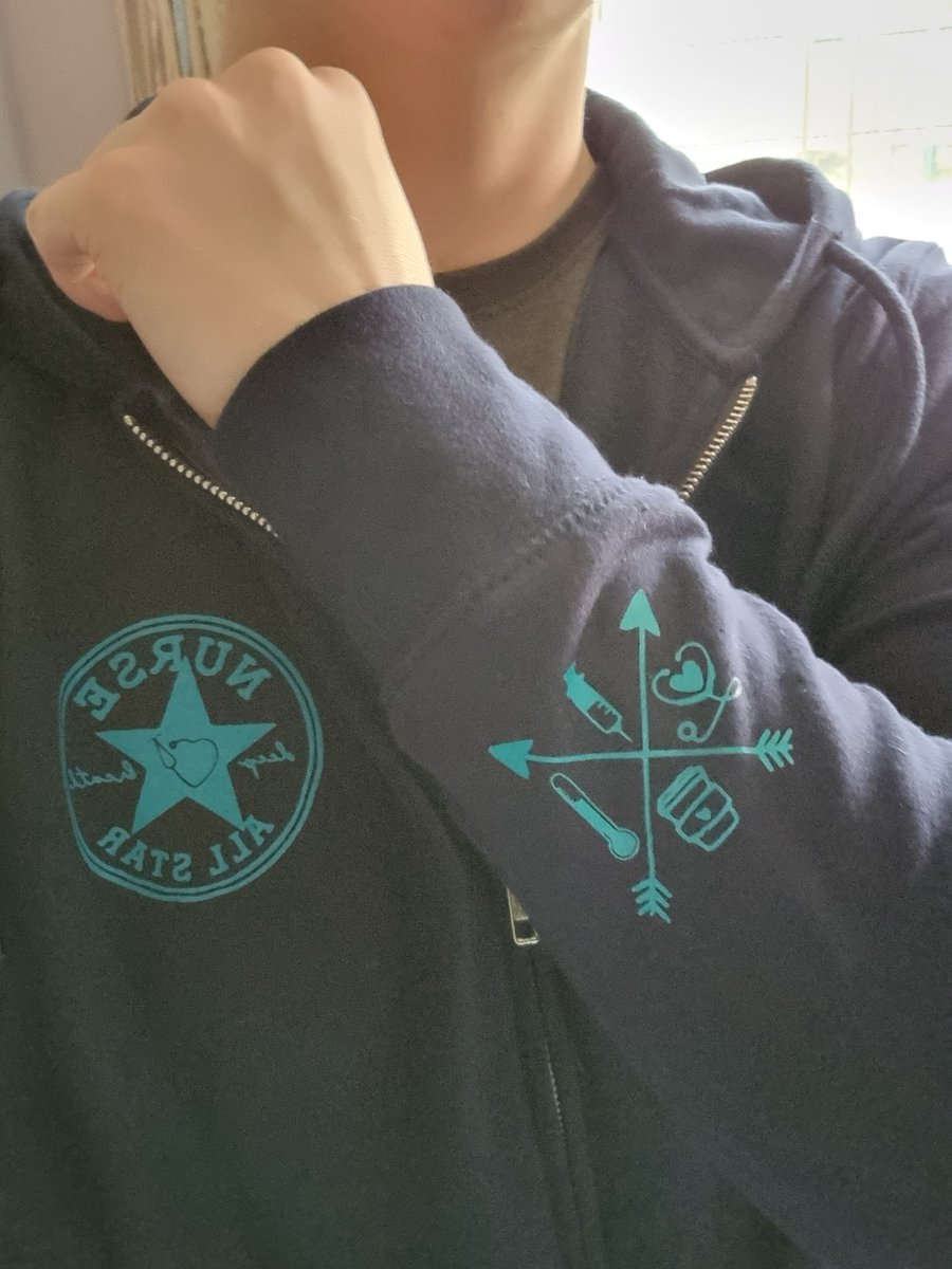ClarkFee's tweet photo. When your wife makes you a last minute nightshift hoodie cause you were cold and tired last night  #ICUnurse #criticalcare #lovemyjob #newchallenges  #nightshift3 🥶💤🧑‍⚕️ https://t.co/Cn4n1WFDiJ