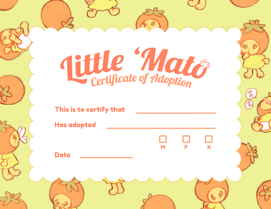 Little 'mato plushes are available for preorder! You can adopt your very own here: https://t.co/fiHyHG8hv0
And don't forget to download a printable certificate of adoption to fill out once they reach their new home!: https://t.co/oT6BqboPnd 