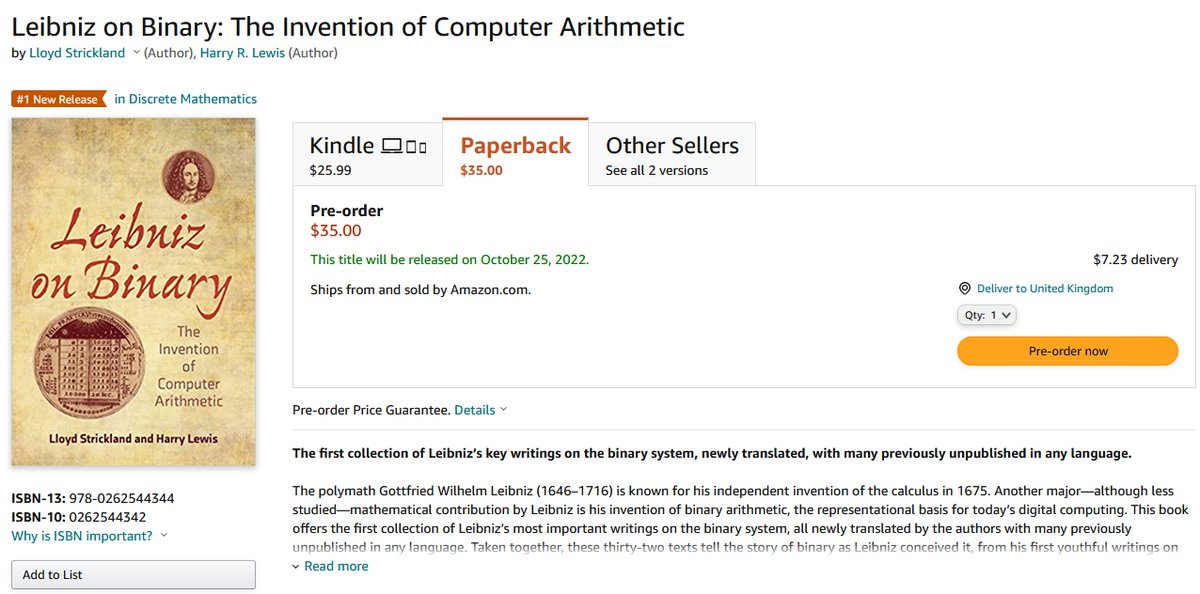 Dr_L_Strickland's tweet photo. Already #1 new release in discrete mathematics on @amazon , and the book's not out for another 6 months! https://t.co/q6vsmOCB00 https://t.co/nOOfgGMrOs