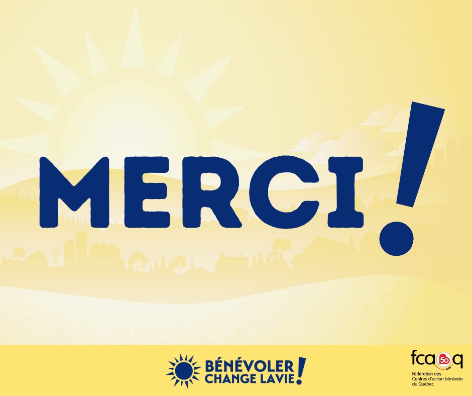 Nous tenons à remercier chaleureusement tous les bénévoles pour leur générosité. 💛
Vous êtes formidables et surtout essentiels au bien être de notre communauté! 
Alors MERCI, MERCI, MERCI! ☀️ ☀️ ☀️
#SAB2022 #BénévolerChangeLaVie #Merci #JeBenevole