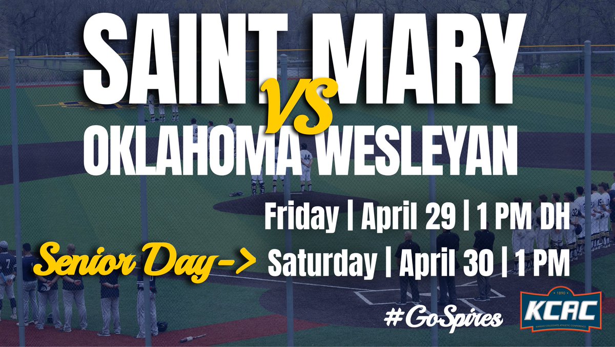 SaintMaryBSB's tweet photo. Last conference set will be with Oklahoma Wesleyan University this weekend at home! Senior Day will be on Saturday with announcements starting at 12:30 https://t.co/8nSeT3OS7l